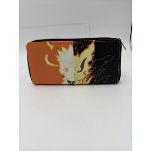 Naruto Shippuden Wallet Orange Black Anime Rectangle Zip Up‎ - NEW